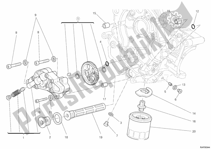 Alle onderdelen voor de Oliepomp - Filter van de Ducati Monster 796 Thailand 2014